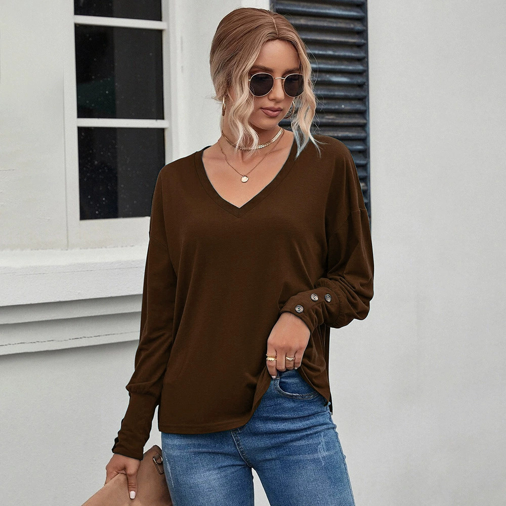 ZARA Loose Casual Solid Color Fall Winter Long Sleeve Tee